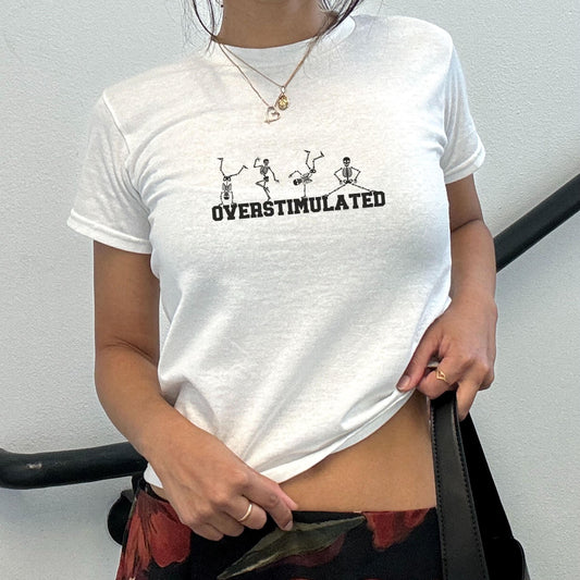 Sarcastic Y2k Overstimulated Baby Tee | 0023